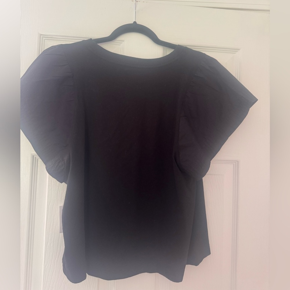 Black Shirt With Puffed Sleeves - Picture 4 of 6